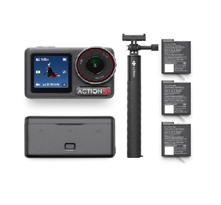 DJI Osmo Action 5 Pro Adventure Combo, Action Camera, Bursting With 40MP of Action, 4K/120fps, 1/1.3″Sensor, Dual OLED Touchscreens