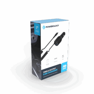Powerology Triple Ports Car Charger With Type-C Cable