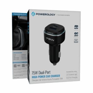 Powerology 75W Dual-Port High-Power Car Charger