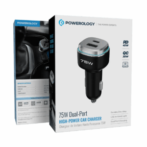Powerology 75W Dual-Port High-Power Car Charger