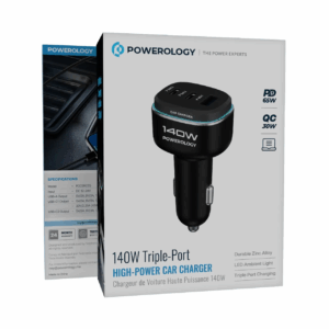Powerology 140W Triple-Port High-Power Car Charger