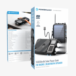 Powerology 16000mAh Solar Power/Fm Radio/ Speaker/ Light
