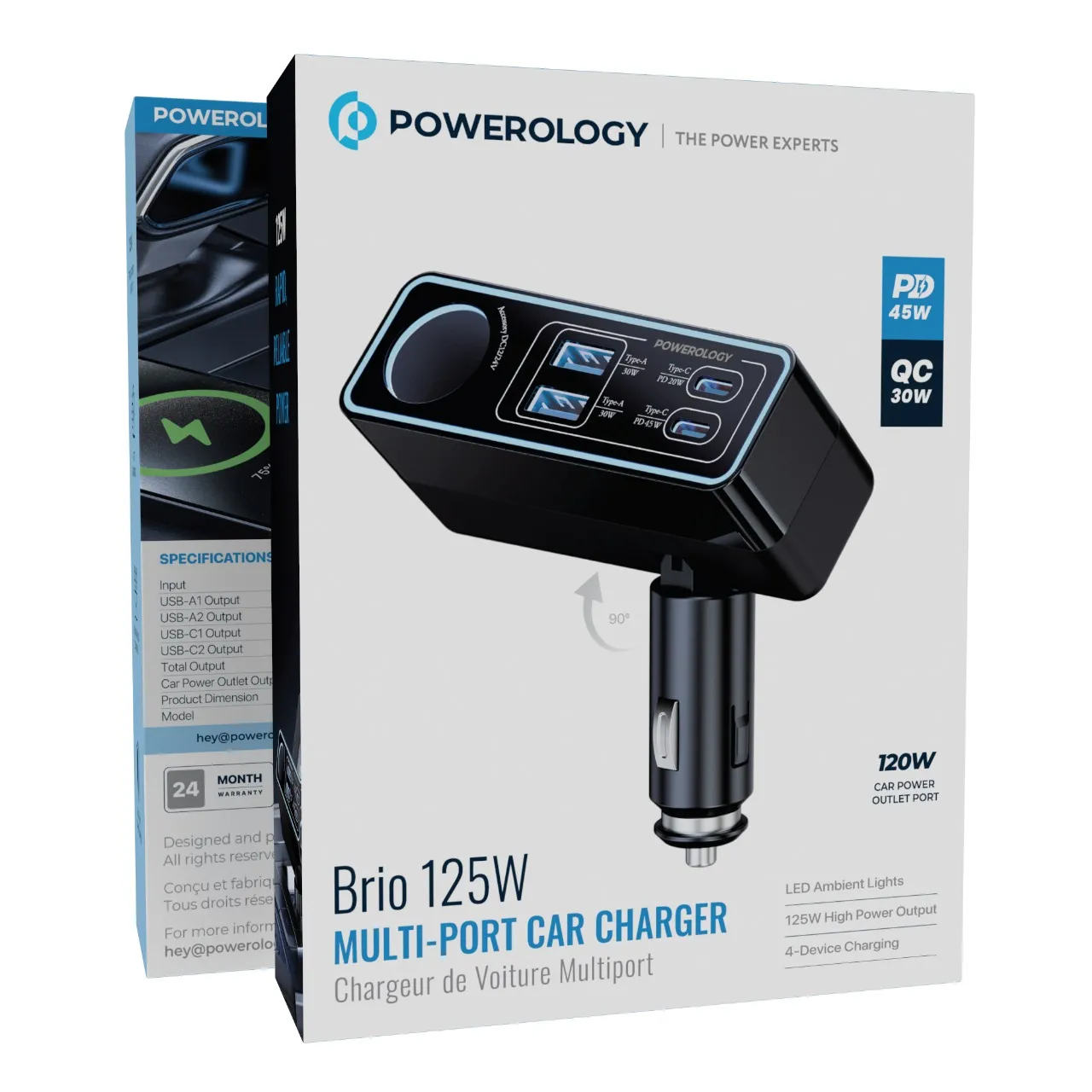Powerology 120W Fast Car Charger