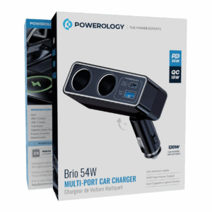 Powerology Brio 54W Multi-Port Car Charger