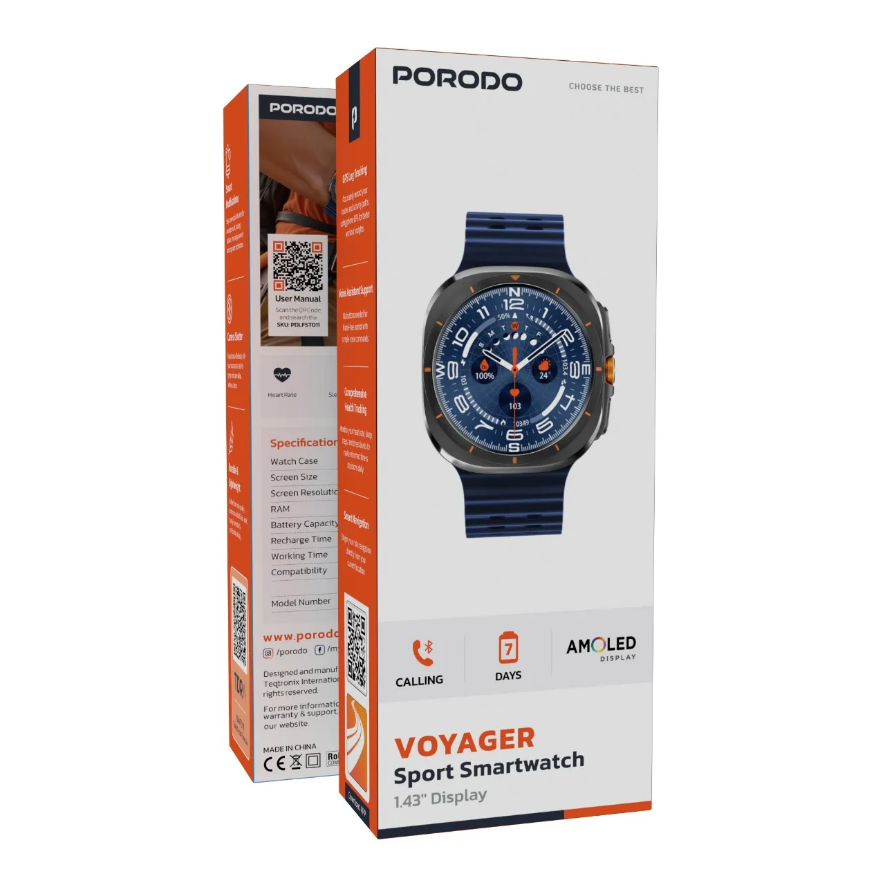 Porodo Voyager Smart Watch