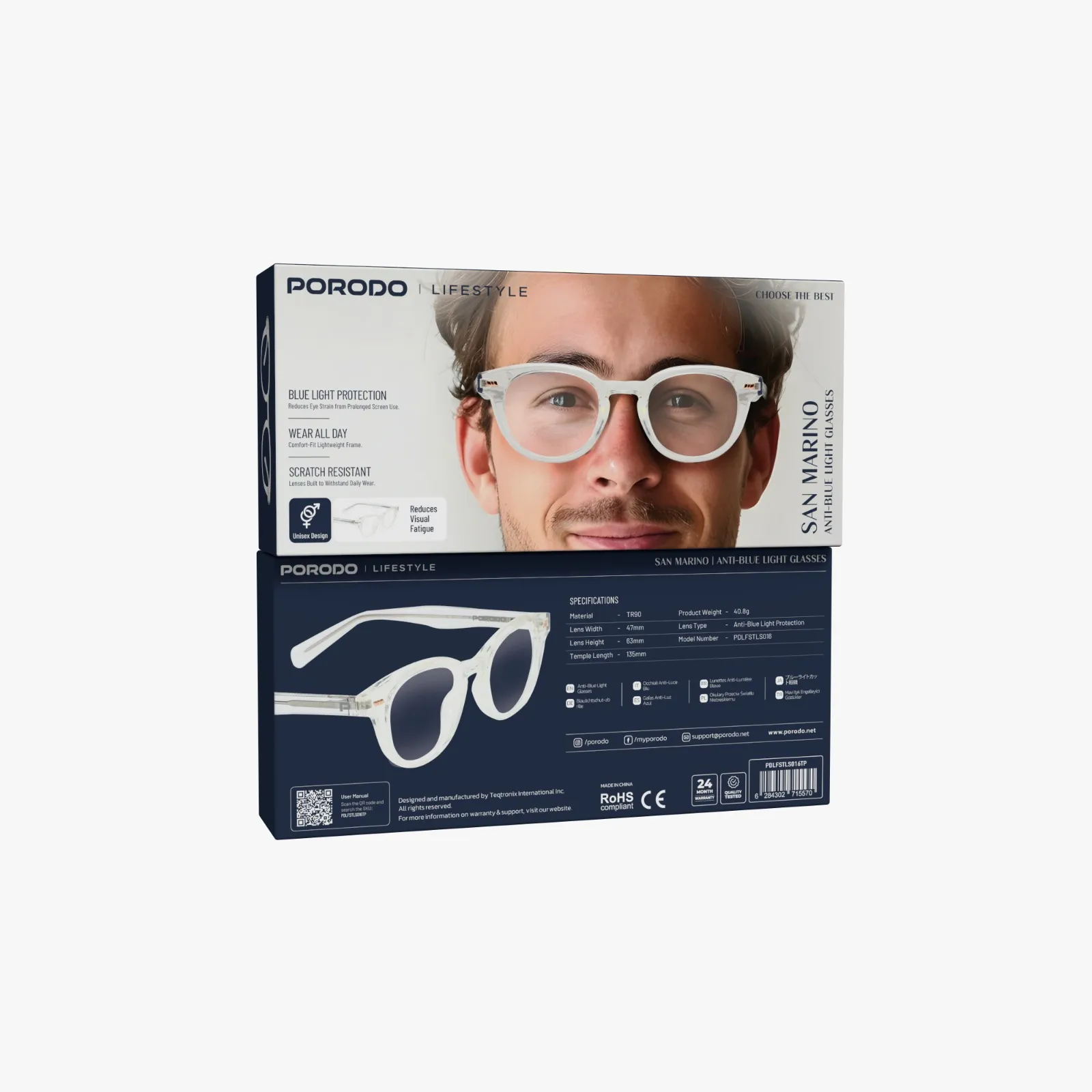 Porodo Lifestyle San Marino Anti-Blue Light Glasses