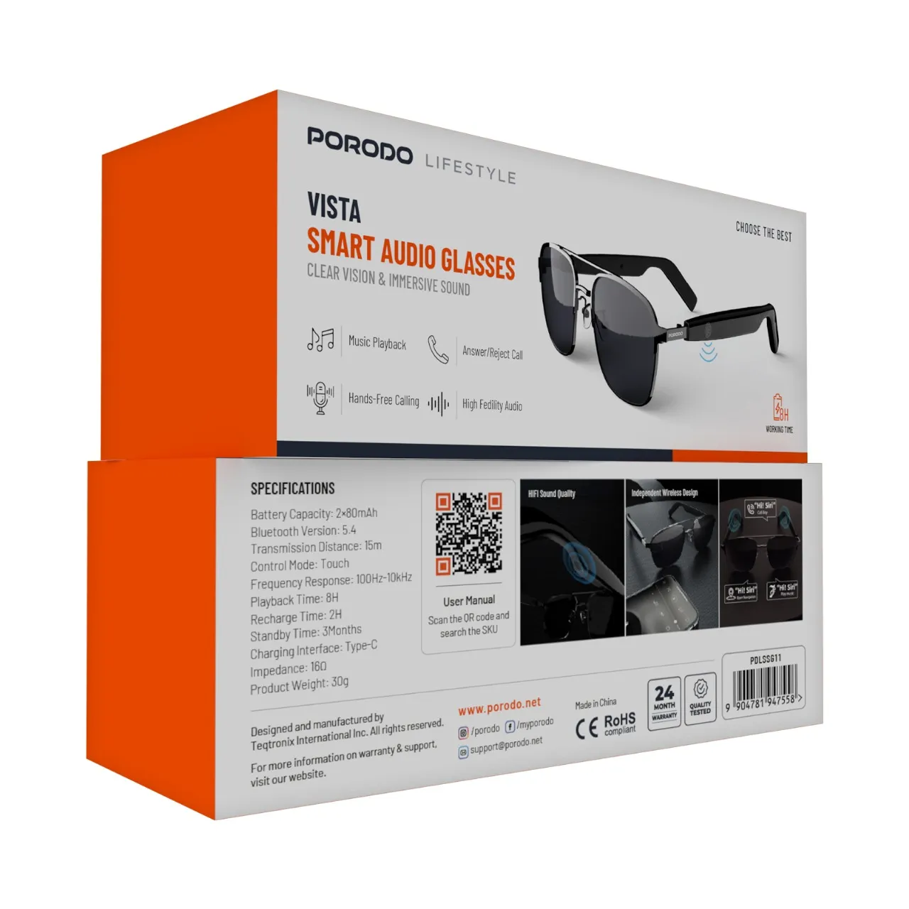 Porodo Lifestyle Vista Smart Audio Glasses