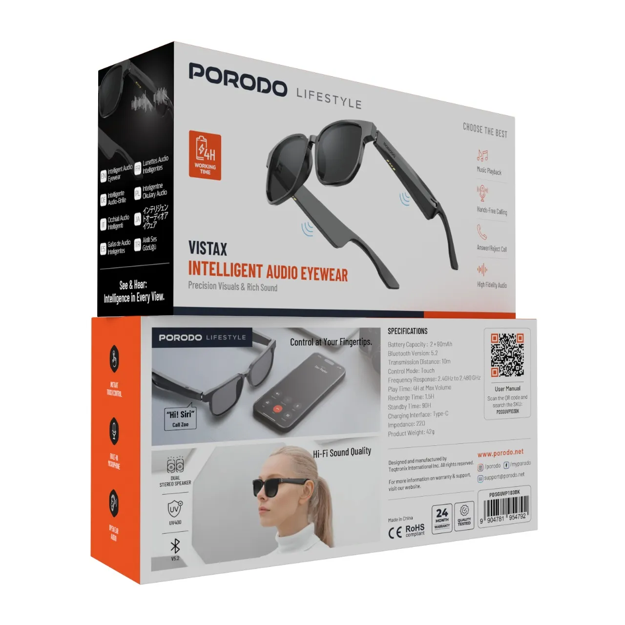 Porodo Lifestyle Vistax Intelligent Audio Eyewear