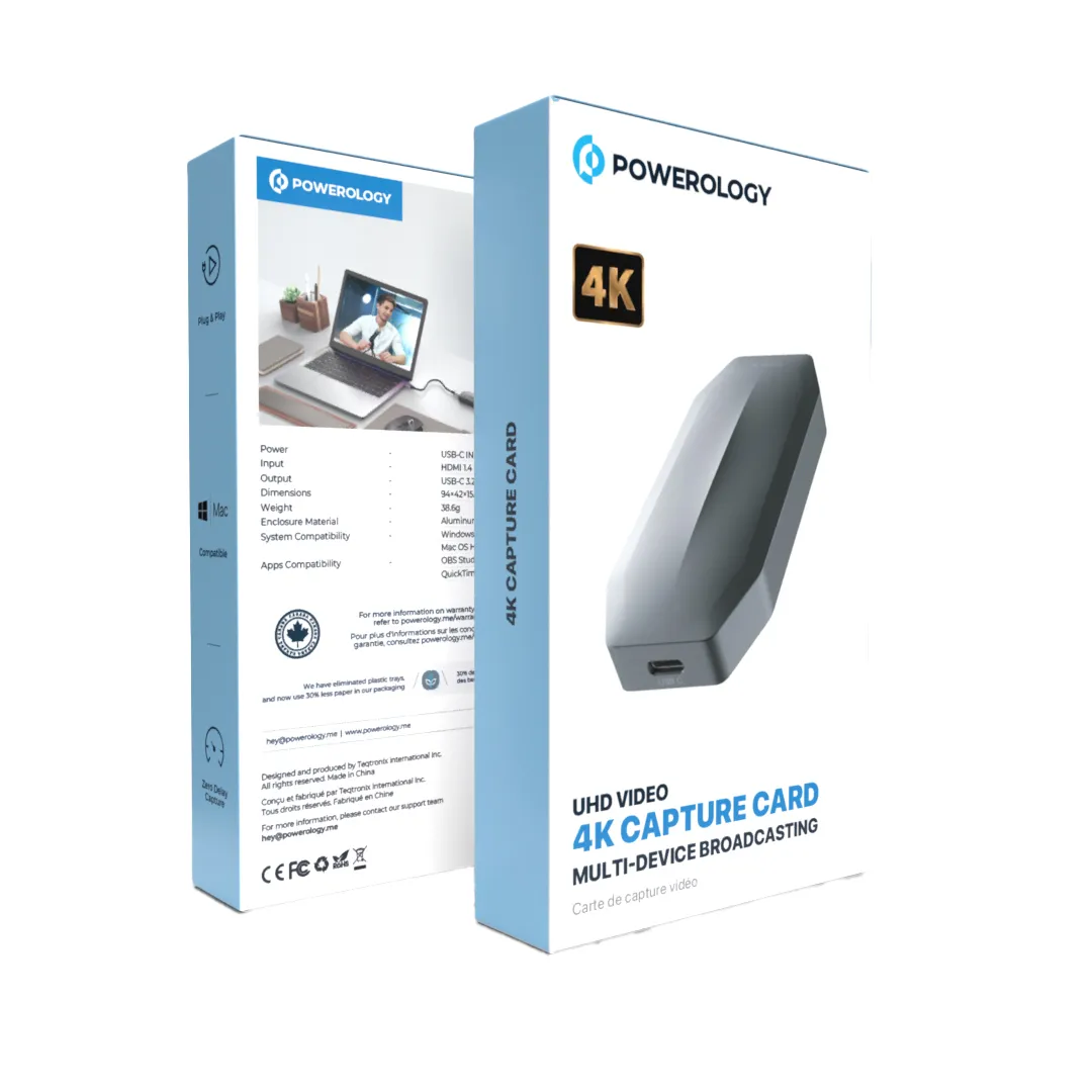 Powerology UHD Video 4K Capture Card Multi-Device Broadcasting