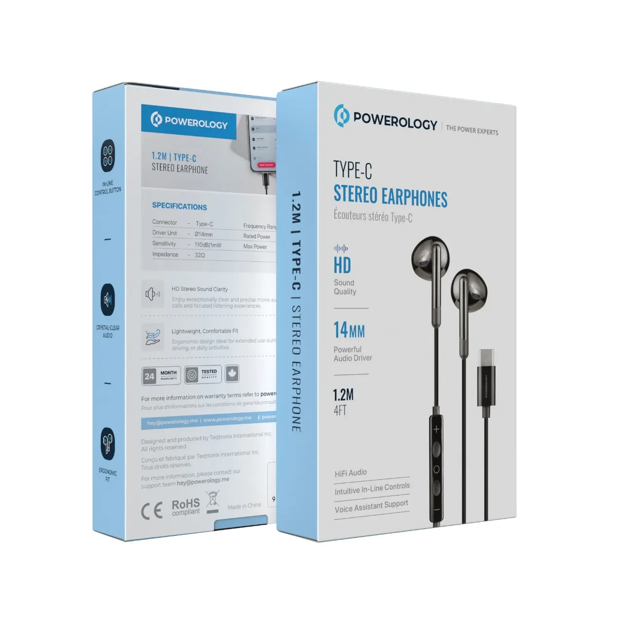 Powerology Type-C Stereo Earphones