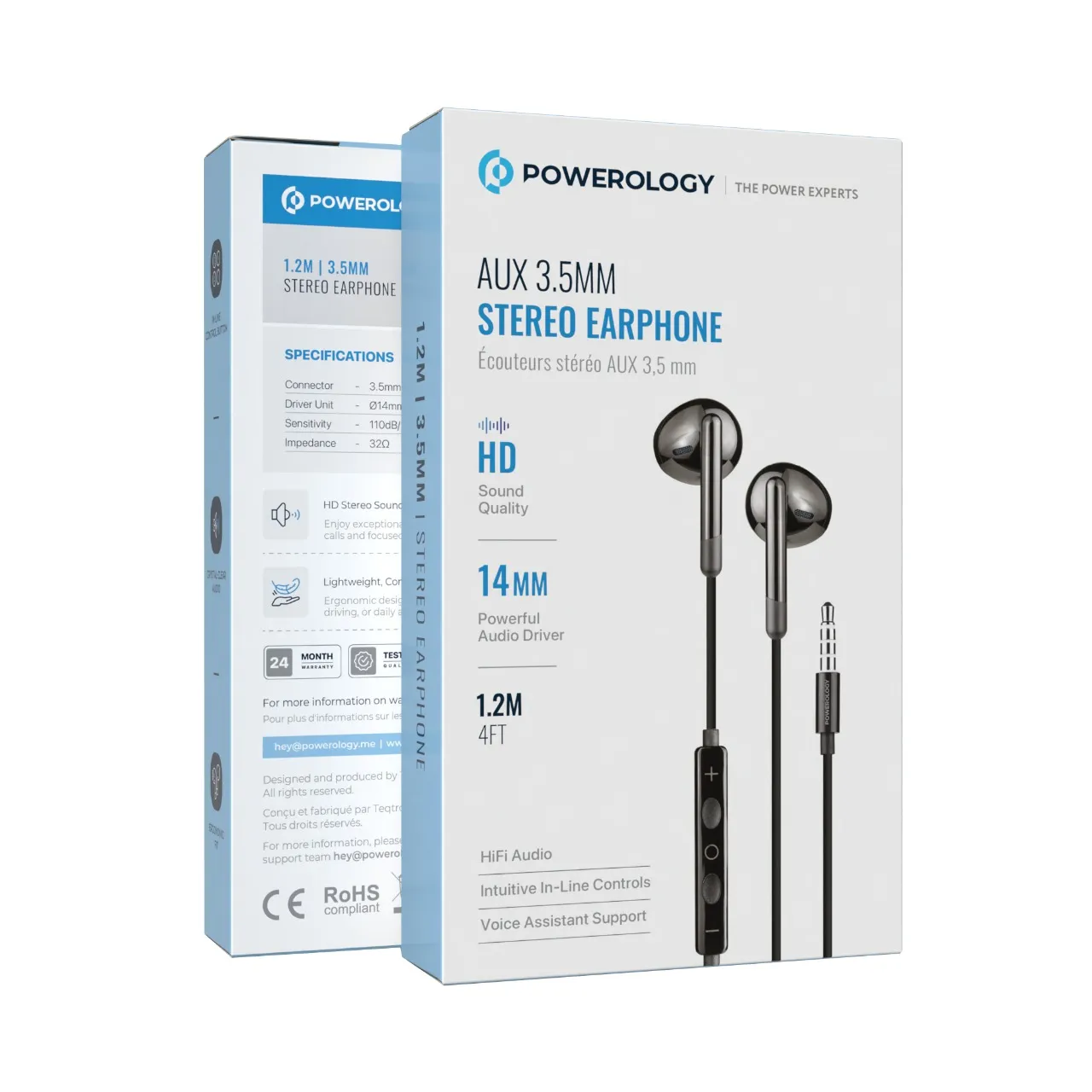 Powerology AUX 3.5mm Stereo Earphone