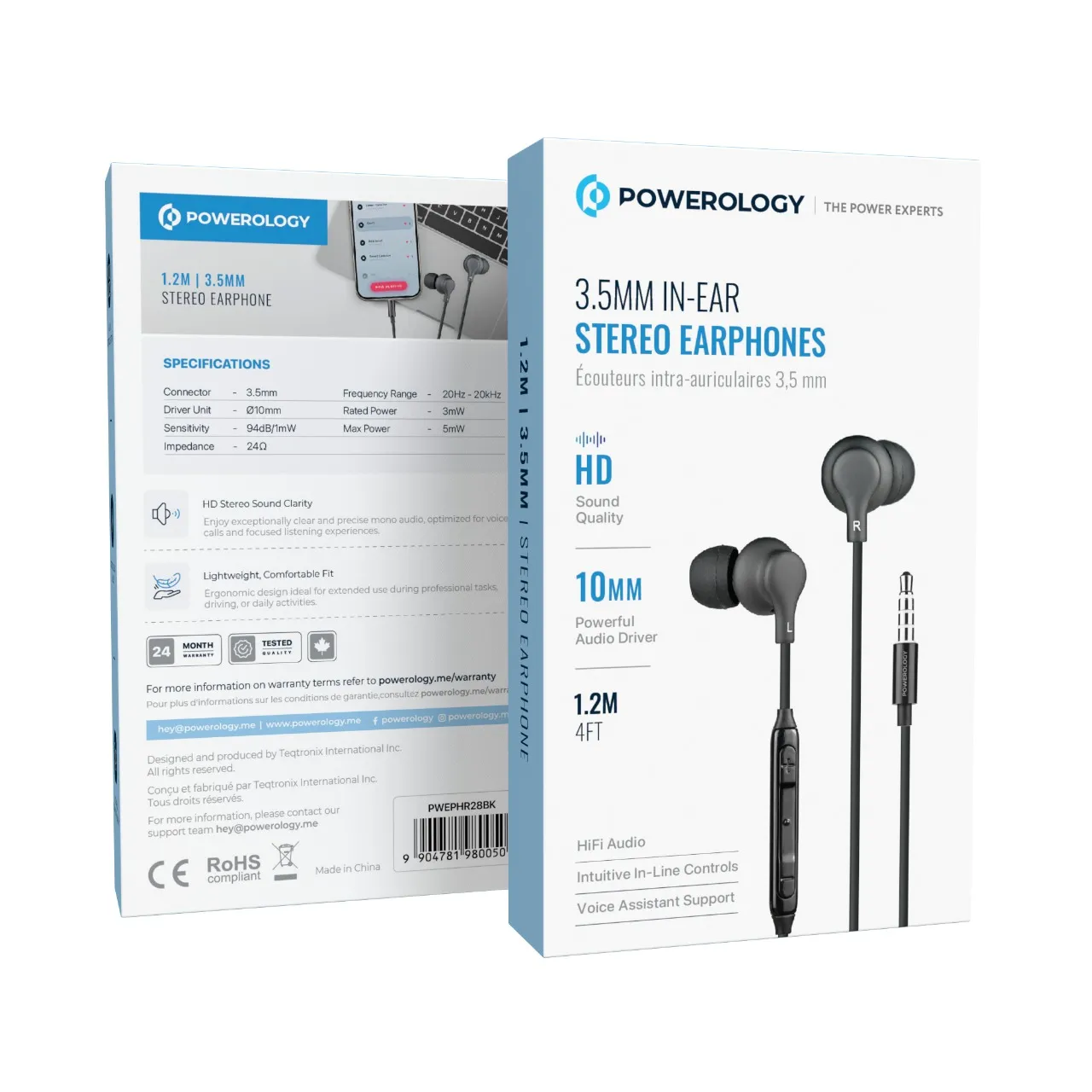 Powerology 3.5mm In-Ear Stereo Earphones